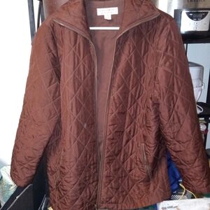 Saks Fifth Avenue Quilted Puffer Jacket - Chocolate Brown